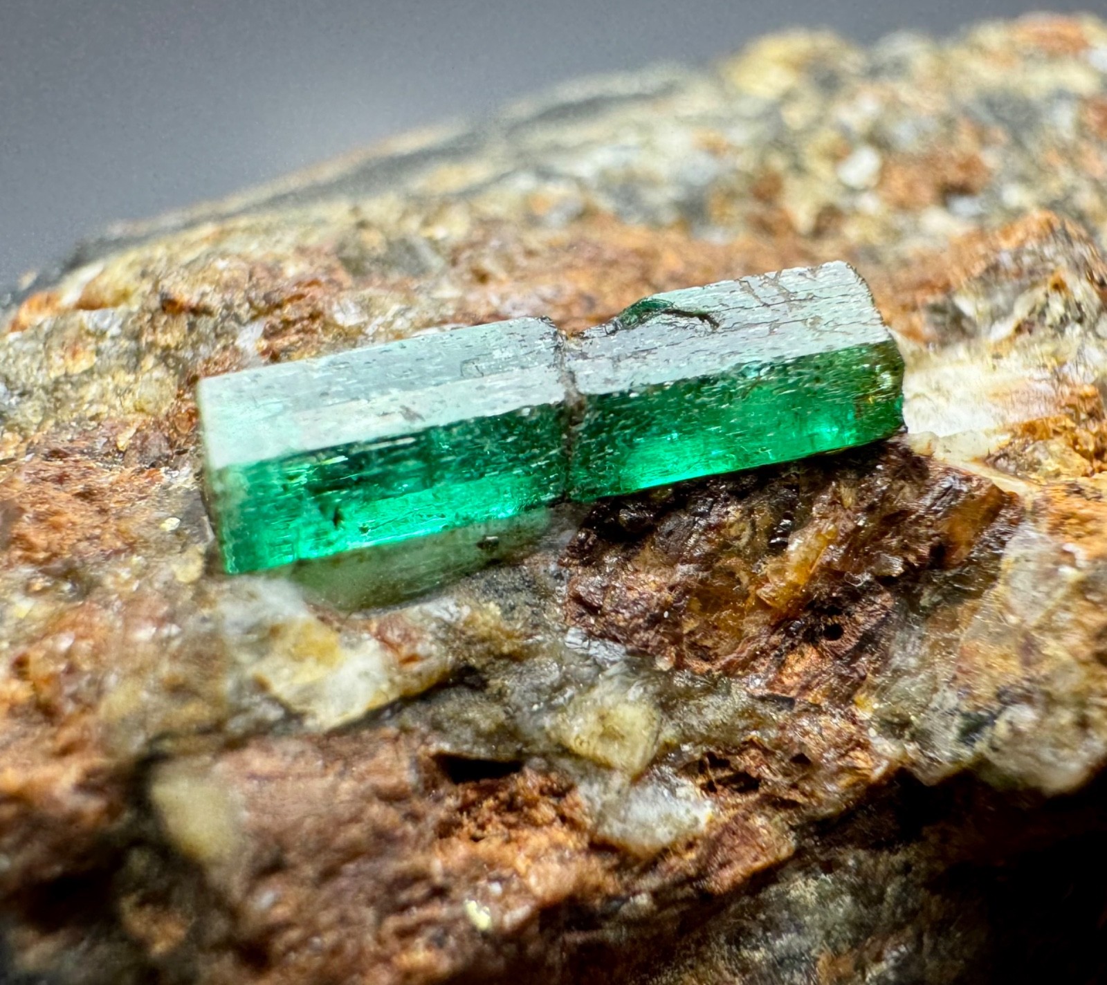 252 Ct Natural Transparent Emerald Crystal On Matrix From Panjshir Afghanistan