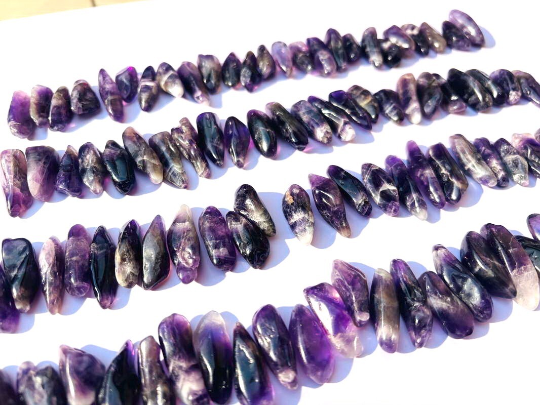 100pcs Bulk Amethyst Deep Purple Gemstone Point Best Gem Quality Polished Pieces