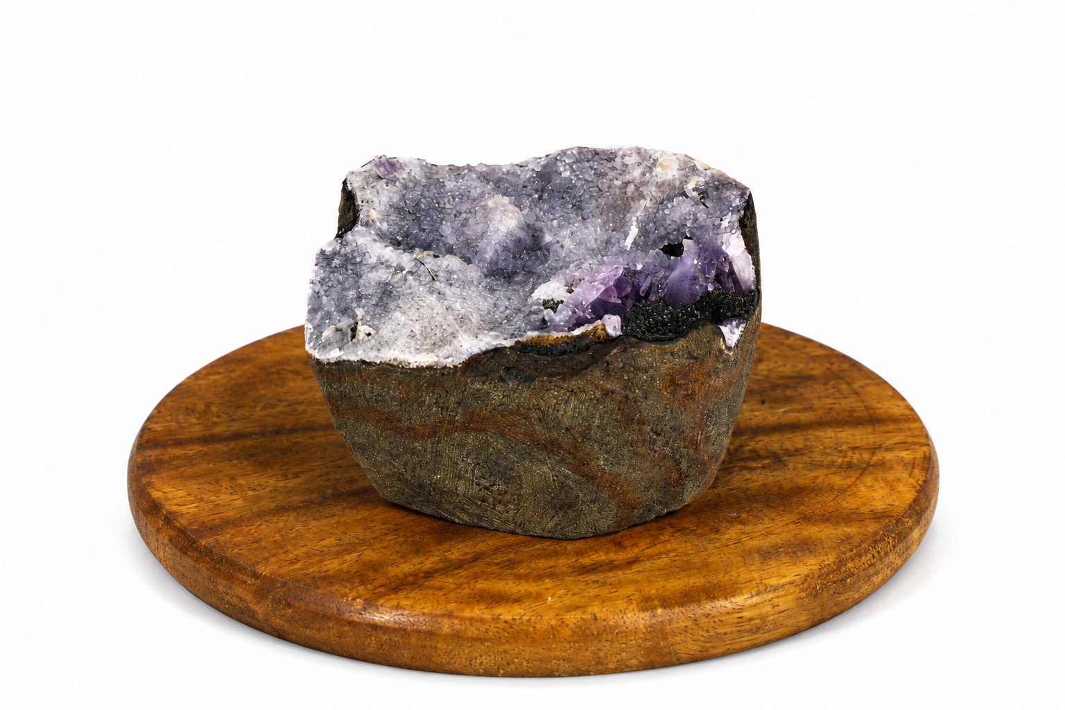 Natural Amethyst Quartz Geode Mineral Specimen 204g 6x4cm India