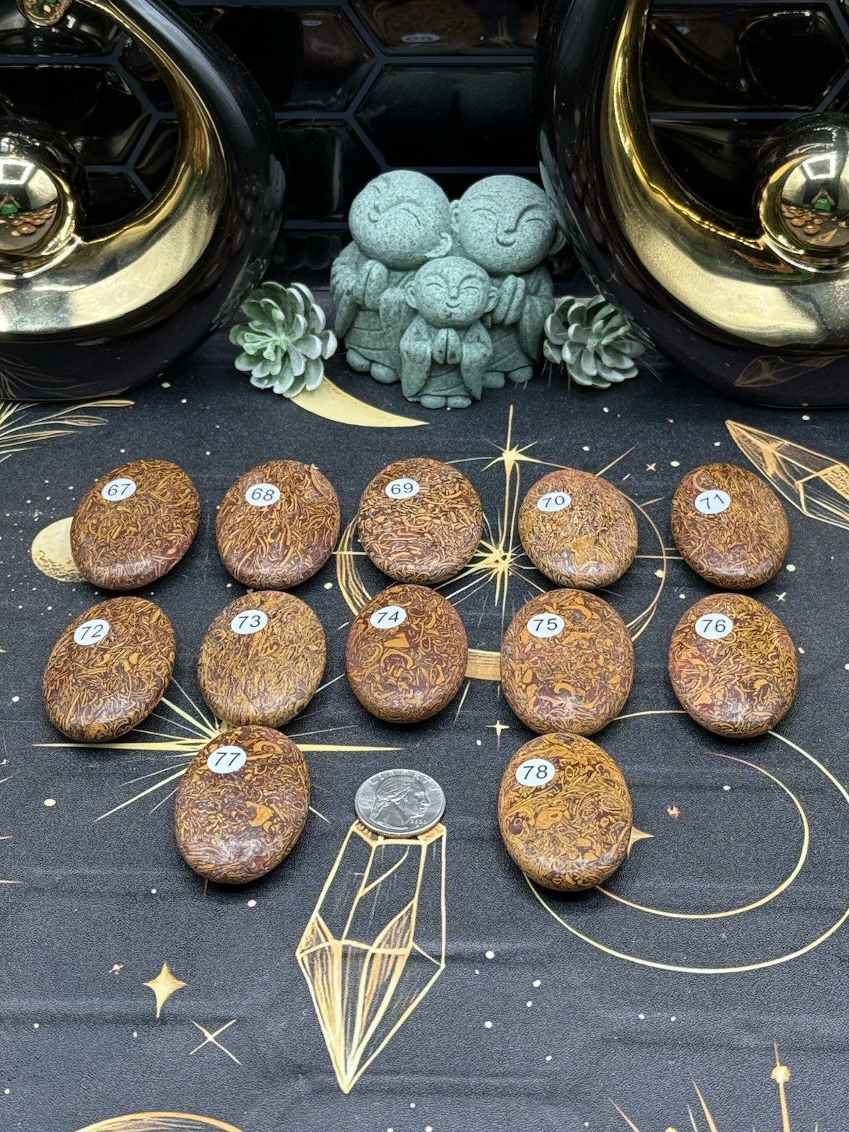 Natural Calligraphy stone Miriam Jasper Palmstones Free shipping