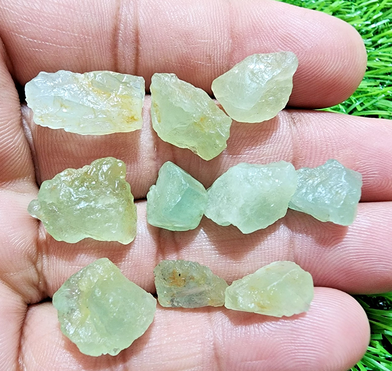 10 Pcs Gorgeous Blue Aquamarine Gemstone Rough Lot 10-19mm Aquamarine Raw Stones
