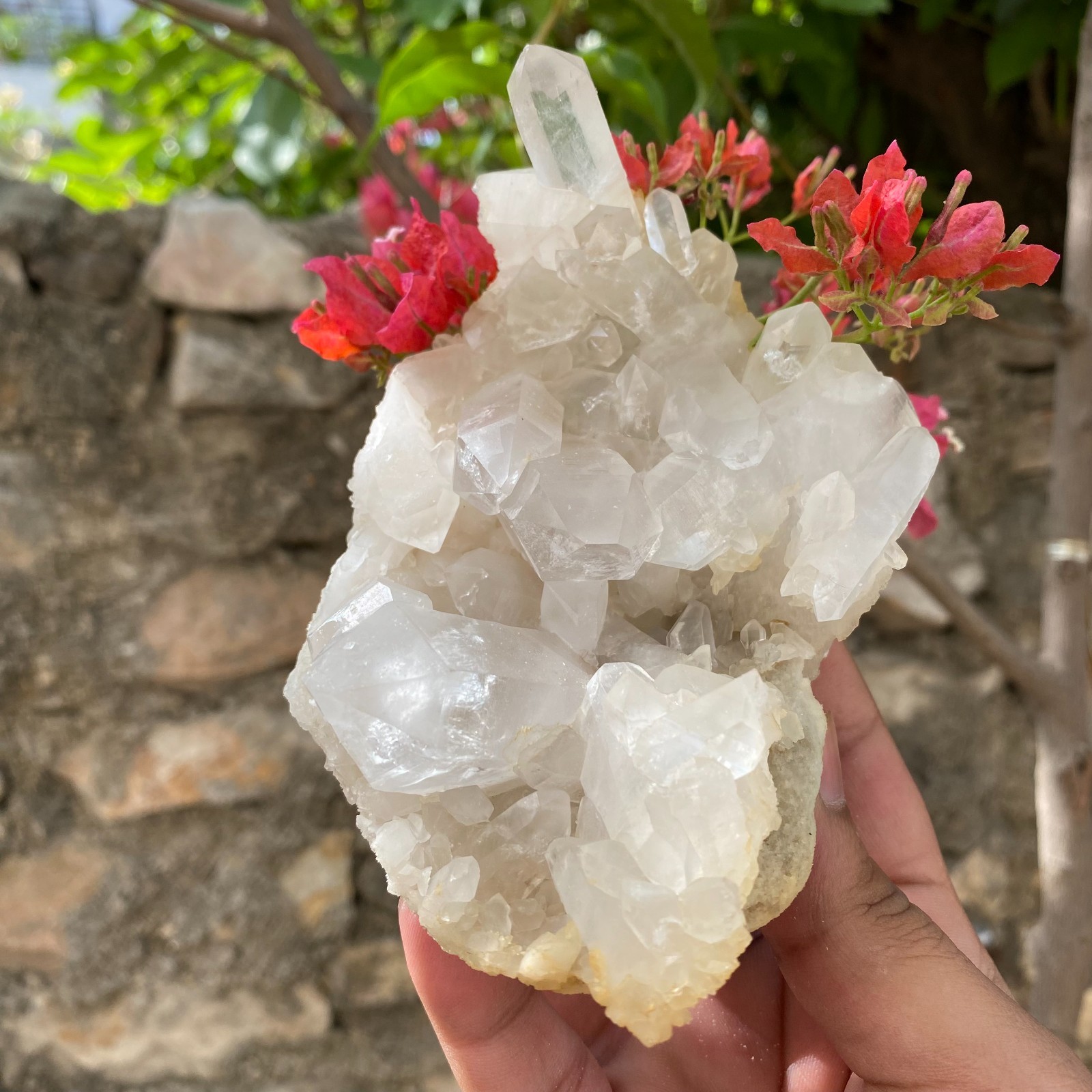 Crystal Healing Specimen Natural Himalayan White Samadhi 0.81 lbs