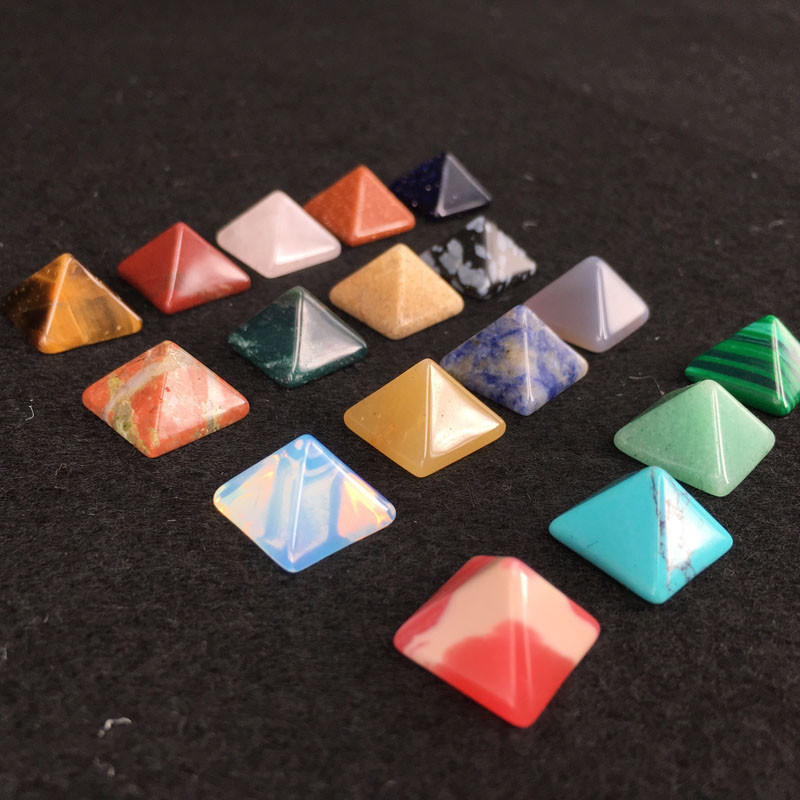 Set of 7 Chakra Pyramid Stone Set Crystal Healing – Chakra Set