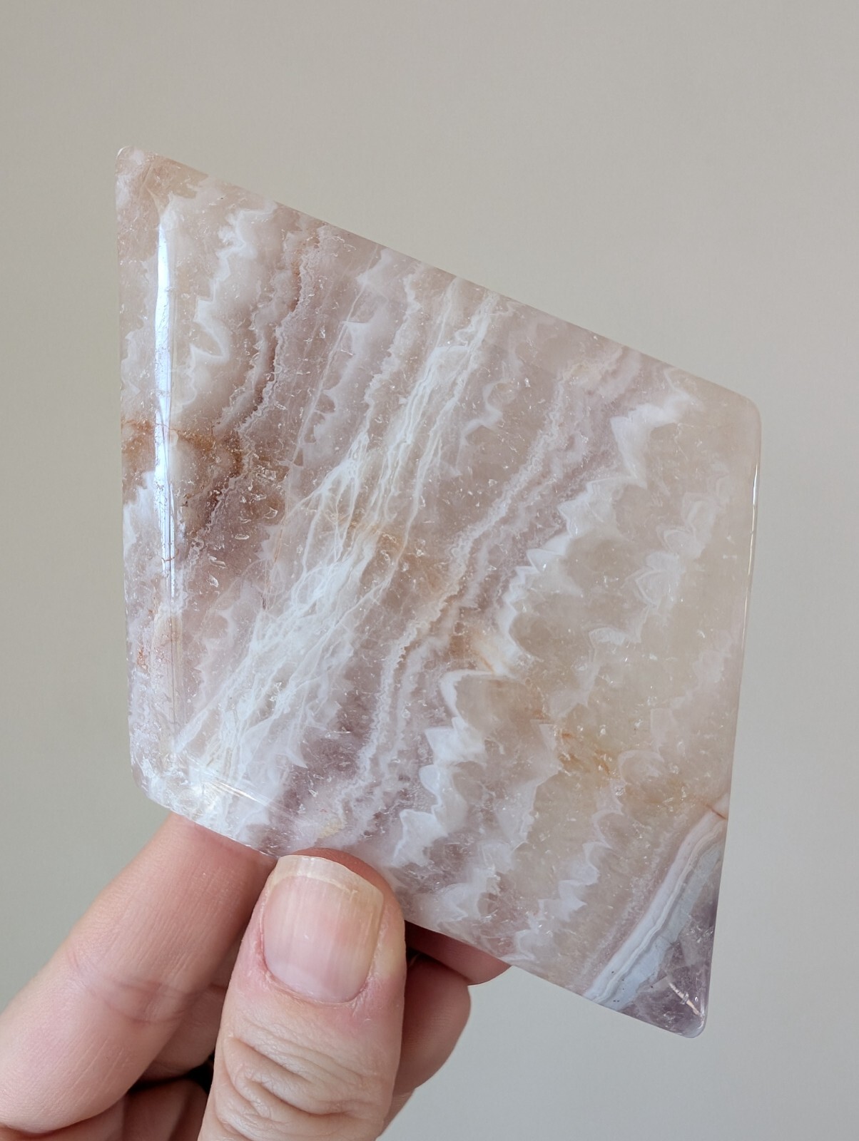 Amethyst Agate Carving Diamond Rhombus Crystal Gemstone Mineral Pretty Reiki