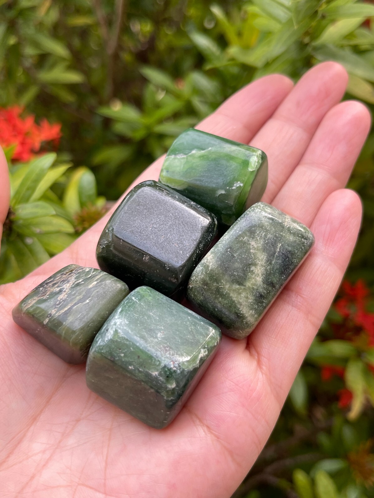 Nephrite Jade Tumbled Stones, 1-1.5 Inch Nephrite Jade Crystals, Healing Crystal