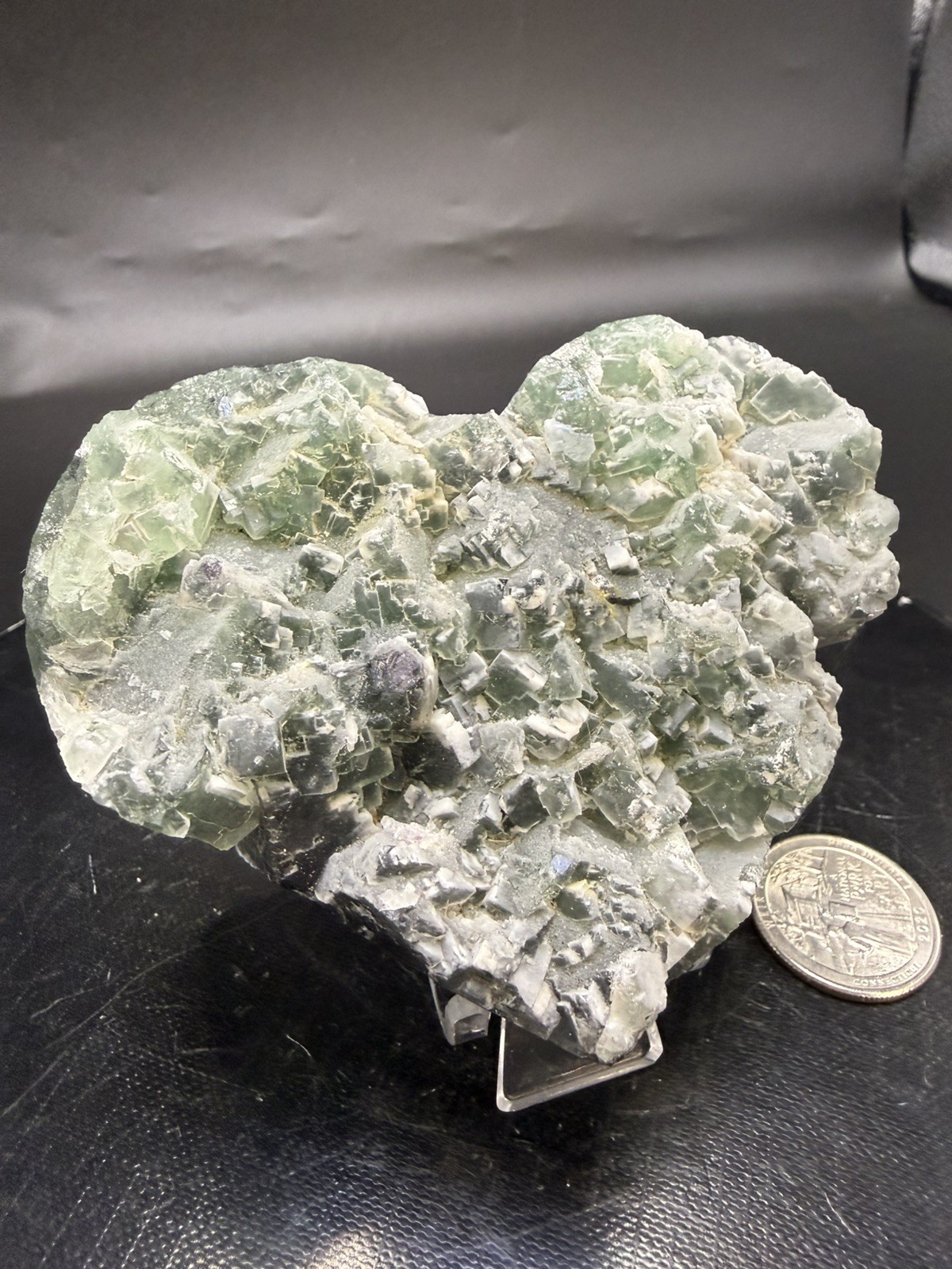 Multi-Colored Natural Rough Faced Fluorite Heart Specimen! Minerals, Crystals!
