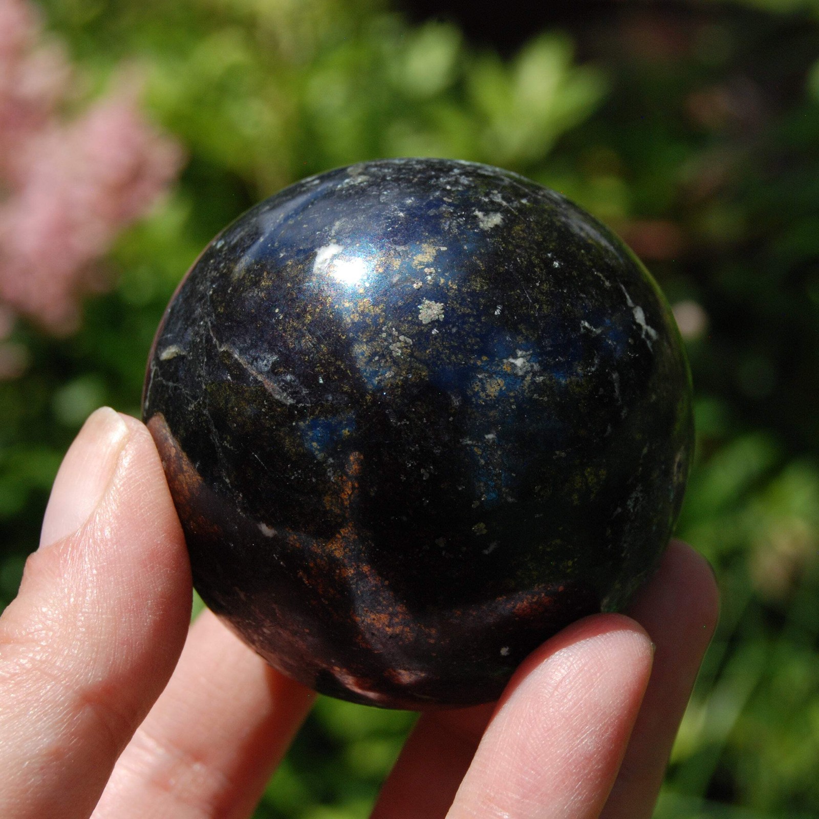 Rare Covellite Crystal Sphere | 2.3″ 359g Stone of Magic & Good Luck