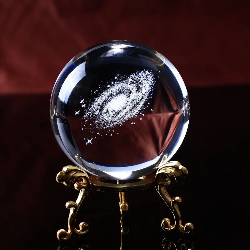 6CM Diameter Globe Galaxy Miniatures Crystal Ball 3D Laser Engraved Glass