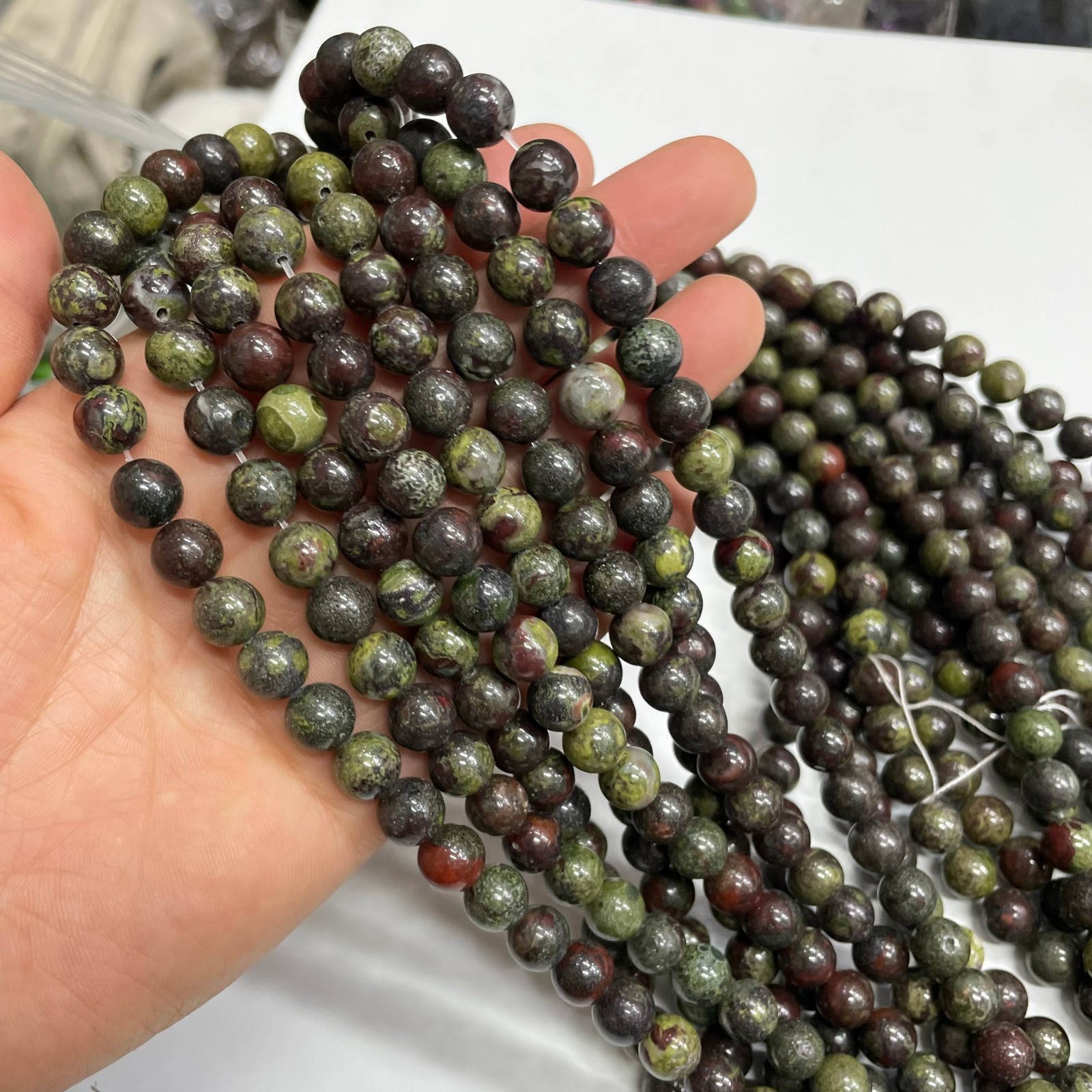 8mm Dragon Blood Stone round bead crystal string, 1 strand #8