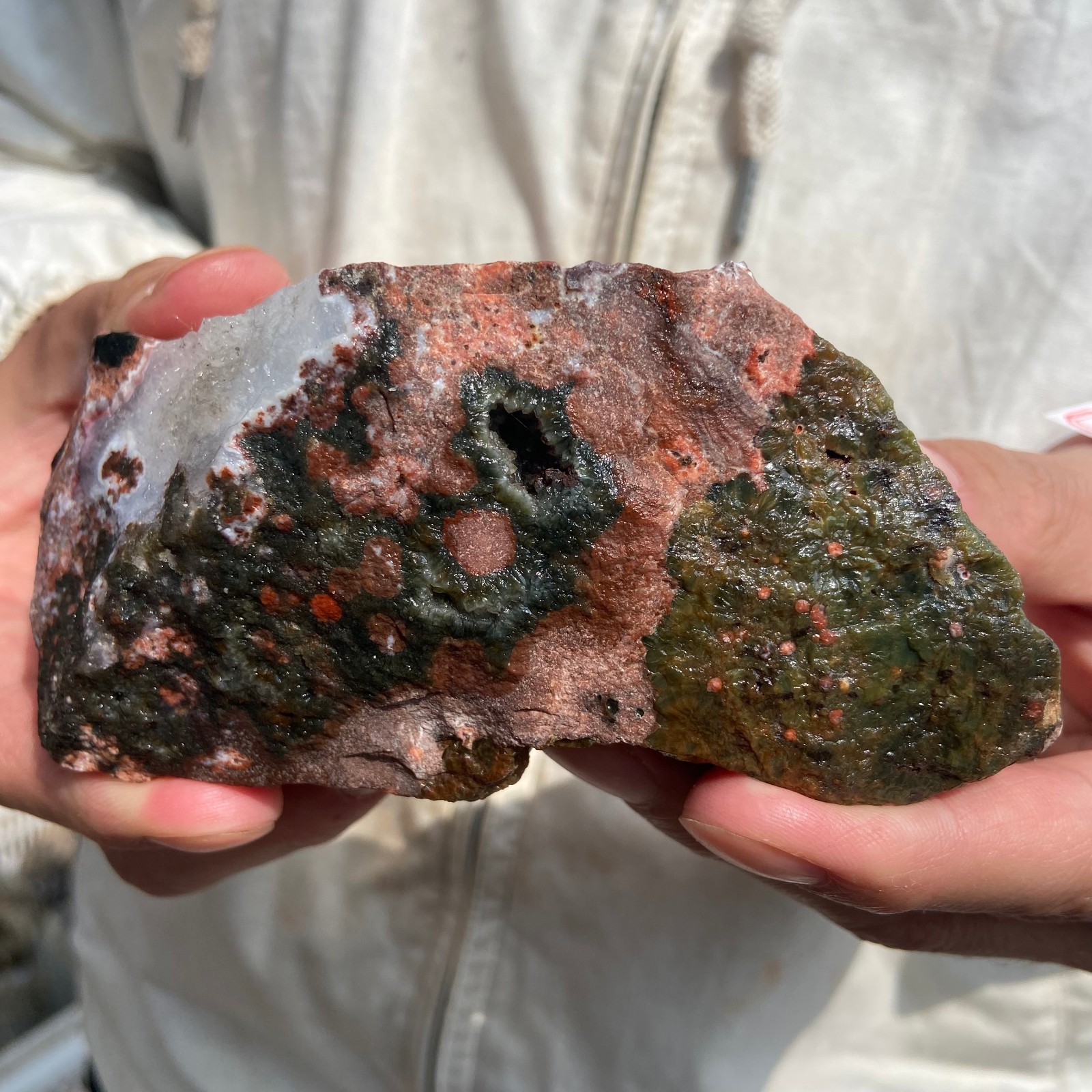 0.95lb Natural colourful ocean jasper raw stone crystal rough mineral specimen