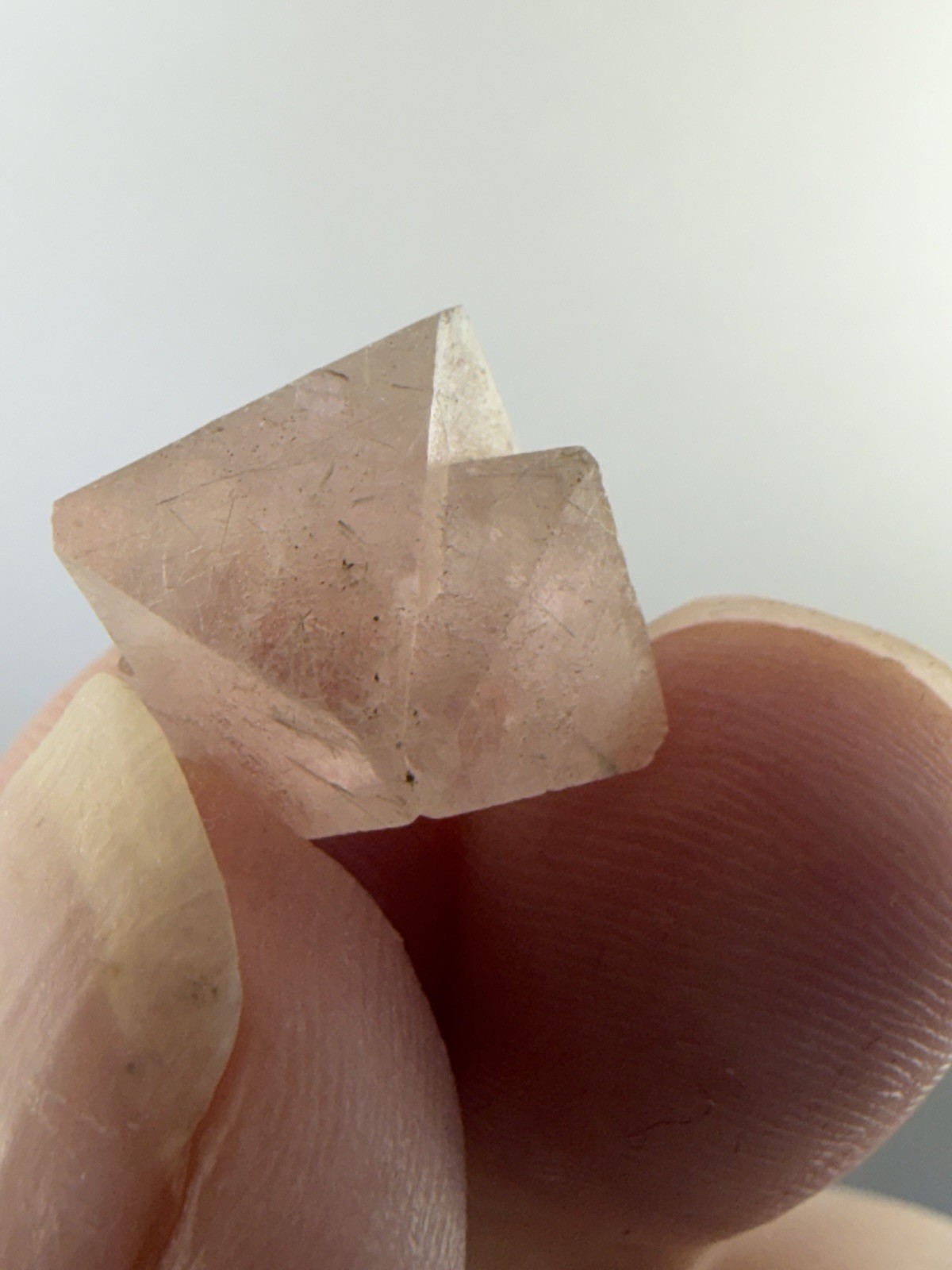 Pink Octahedral Fluorite With Side Rider, From Inner Mongolia, China