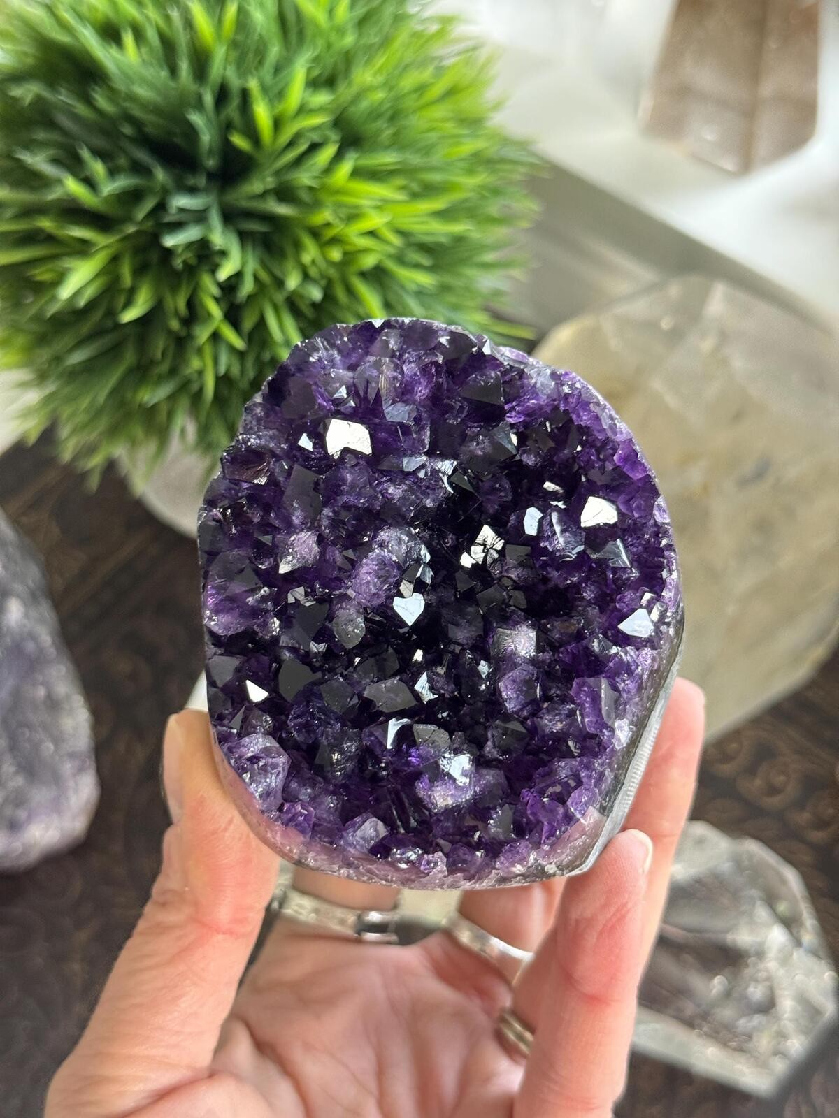 Amethyst Crystal Cluster Geode Dark Purple Grape Jelly Amethyst Mineral Decor 88