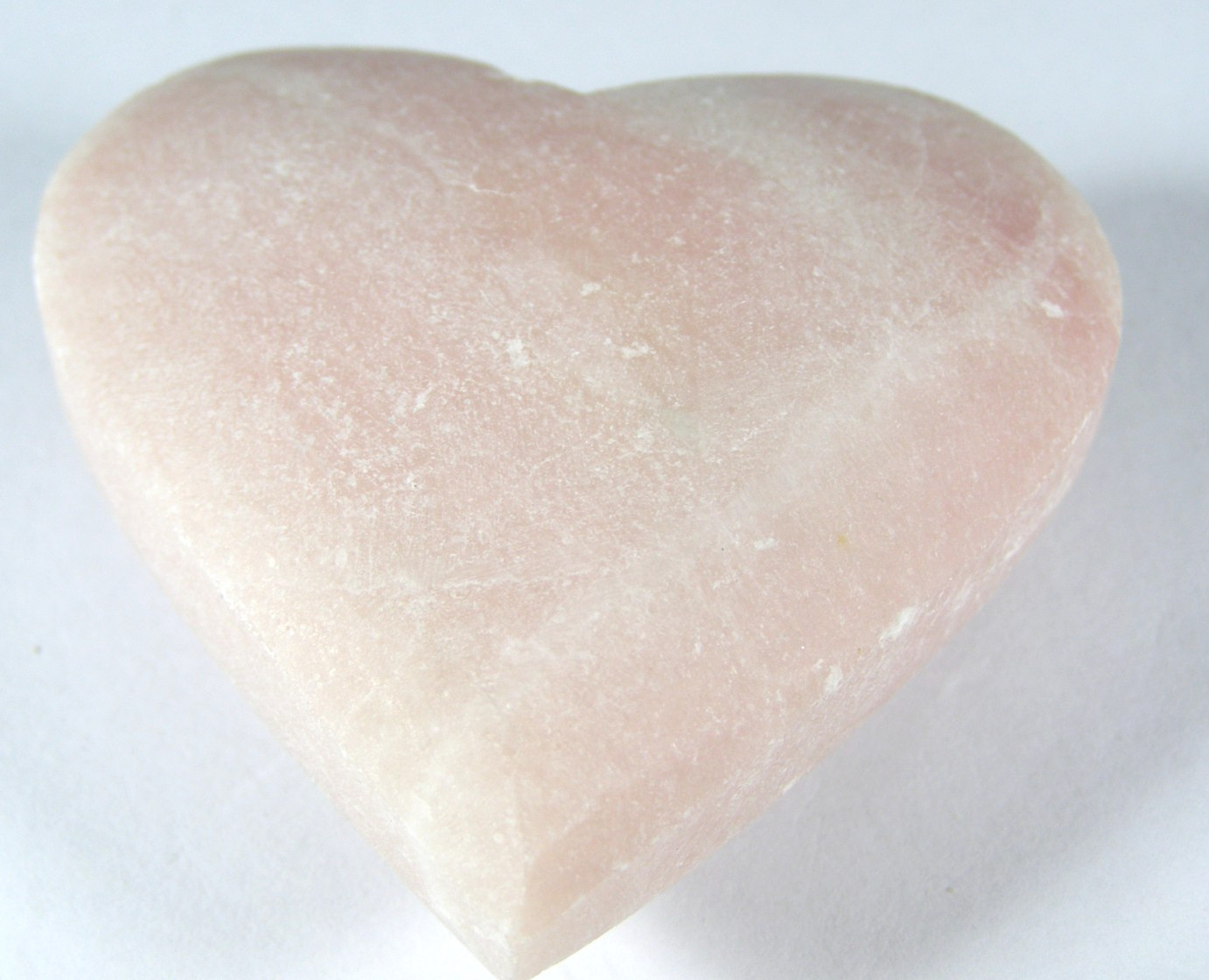LOVELY PALE PINK OPAL HEART 5.7 x 5.6 cms 94 gms #10 – love, gentle kindness
