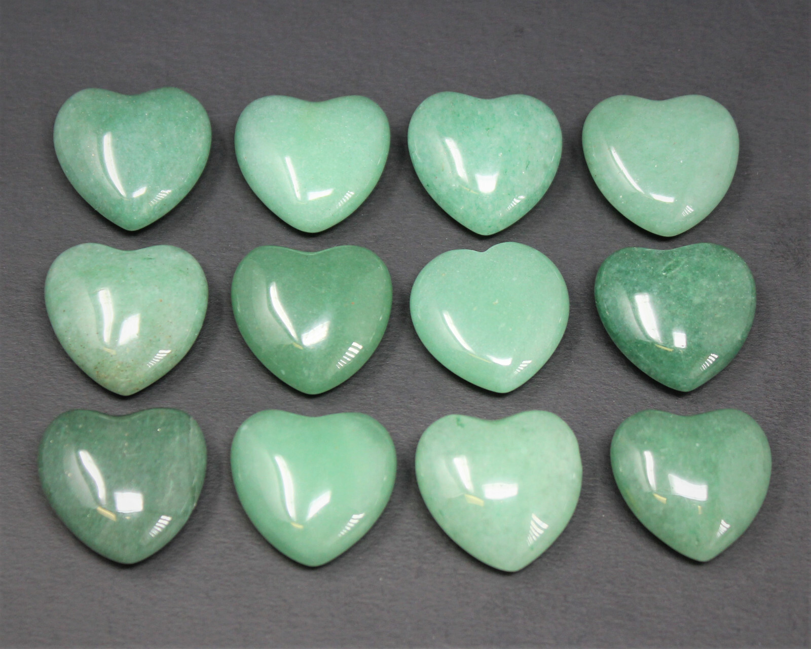 Green Aventurine Heart: 1″ (Crystal Heart, Puffed, Stone Heart, Gemstone Heart)