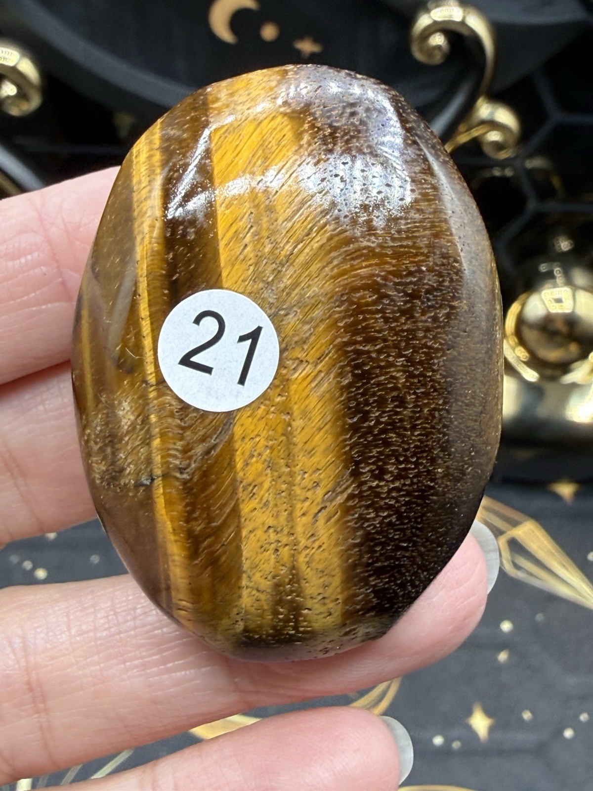 Natural Yellow Tigers Eye Palmstones Free shipping