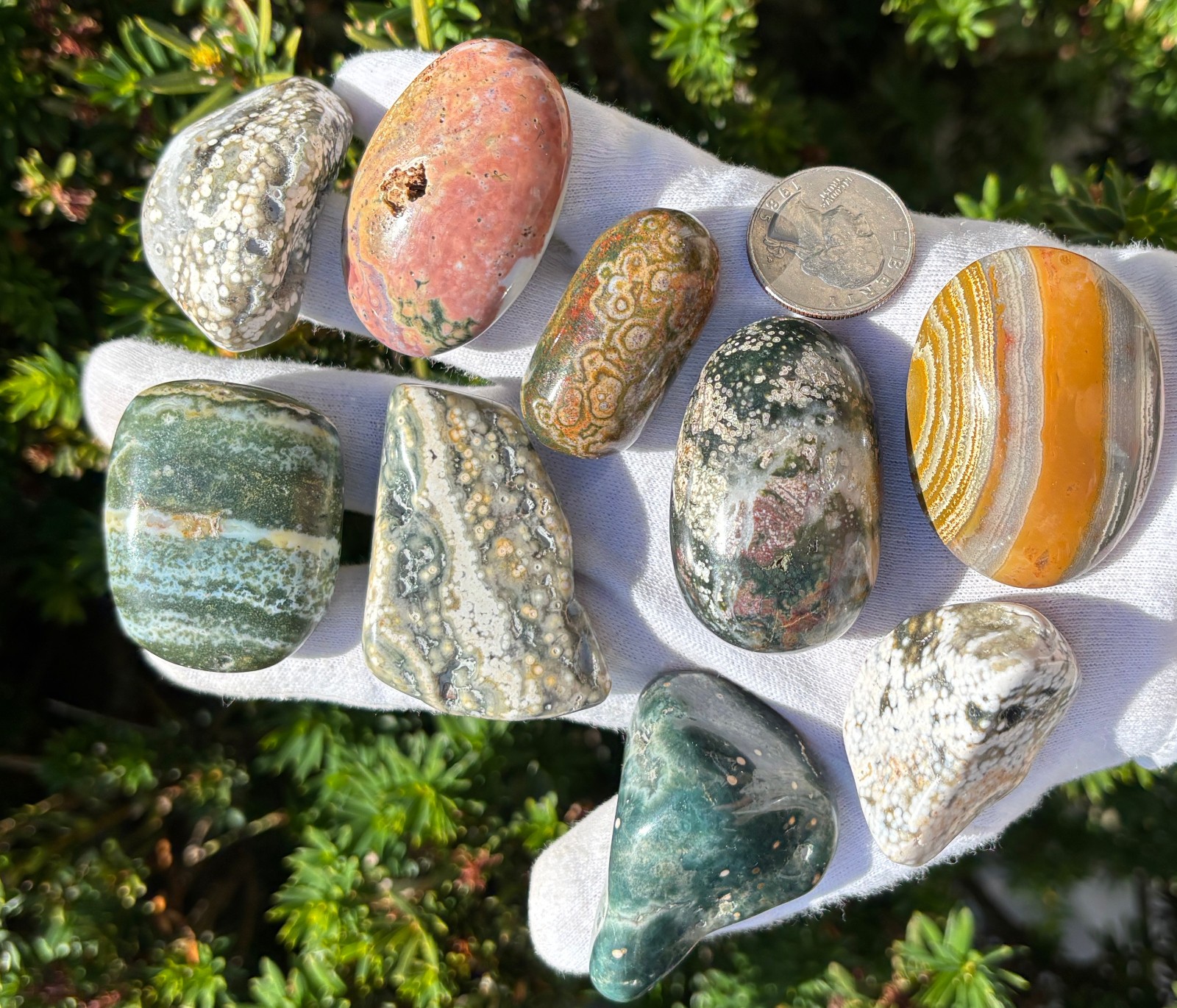 USA SALE 340g LOT XL/L TUMBLES OCEAN JASPER TUMBLES TUMBLE TUMBLED STONE STONES