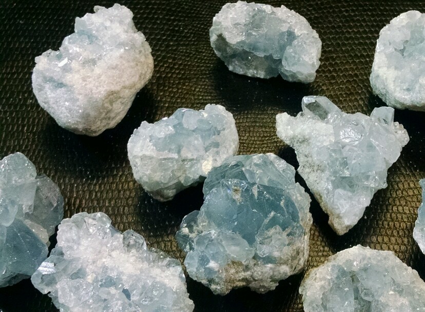 XSmall AA grade Natural Celestite Mineral Cluster from Madagascar .75-1″ ech 1pc