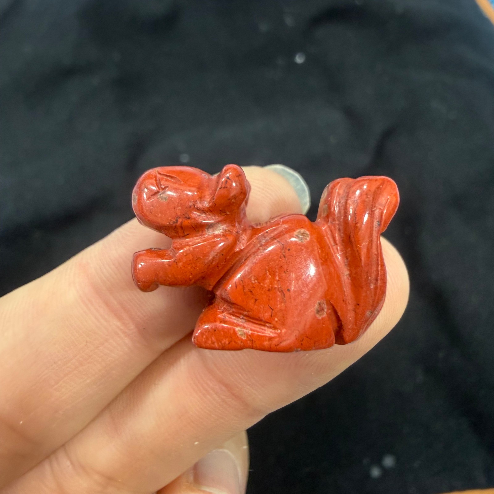 5pc Natural Red jasper Carved Squirrel Quartz Crystal Healing Gift