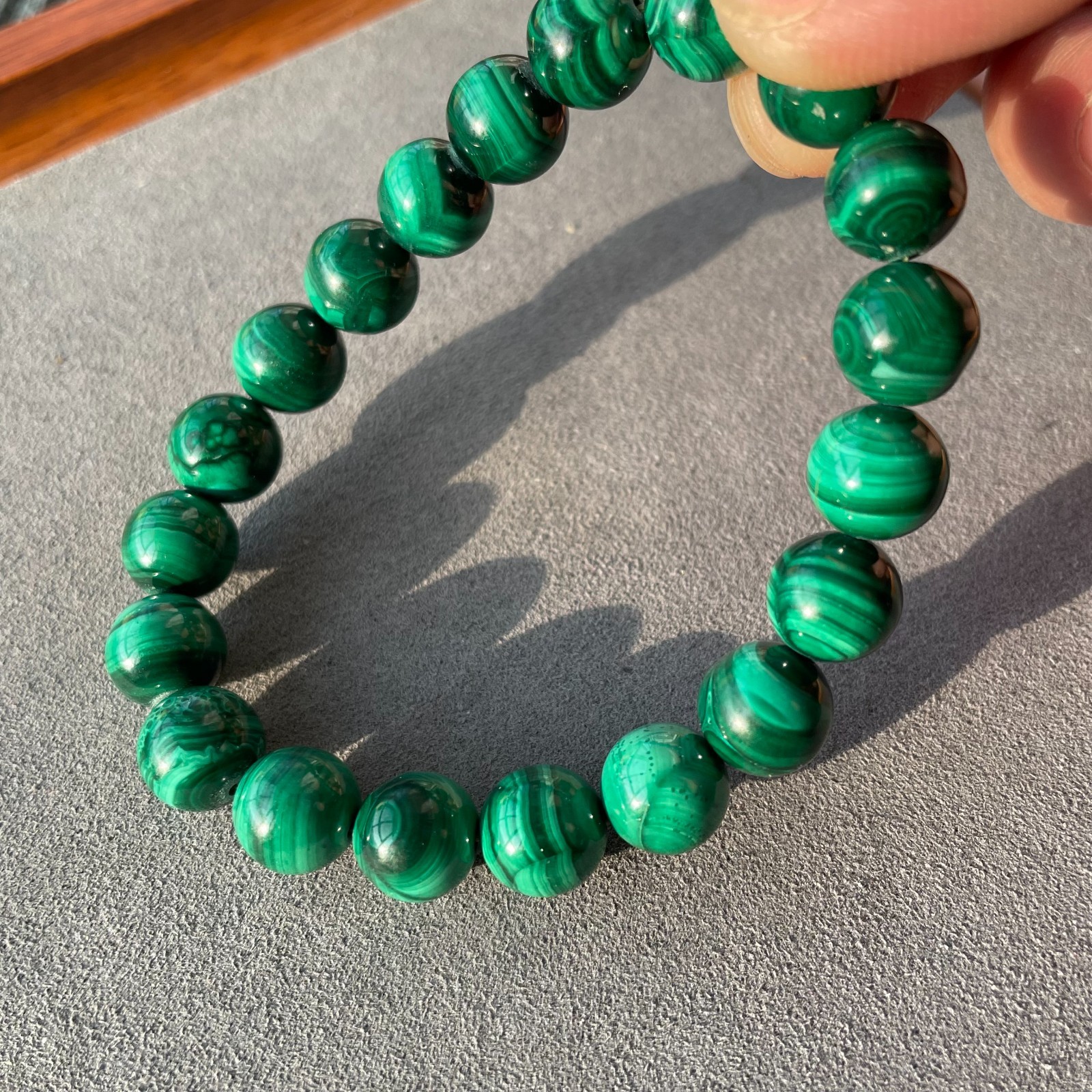 Natural Malachite Bracelet 10mm Green Gems Healing Energy Reiki Stretch Bracelet
