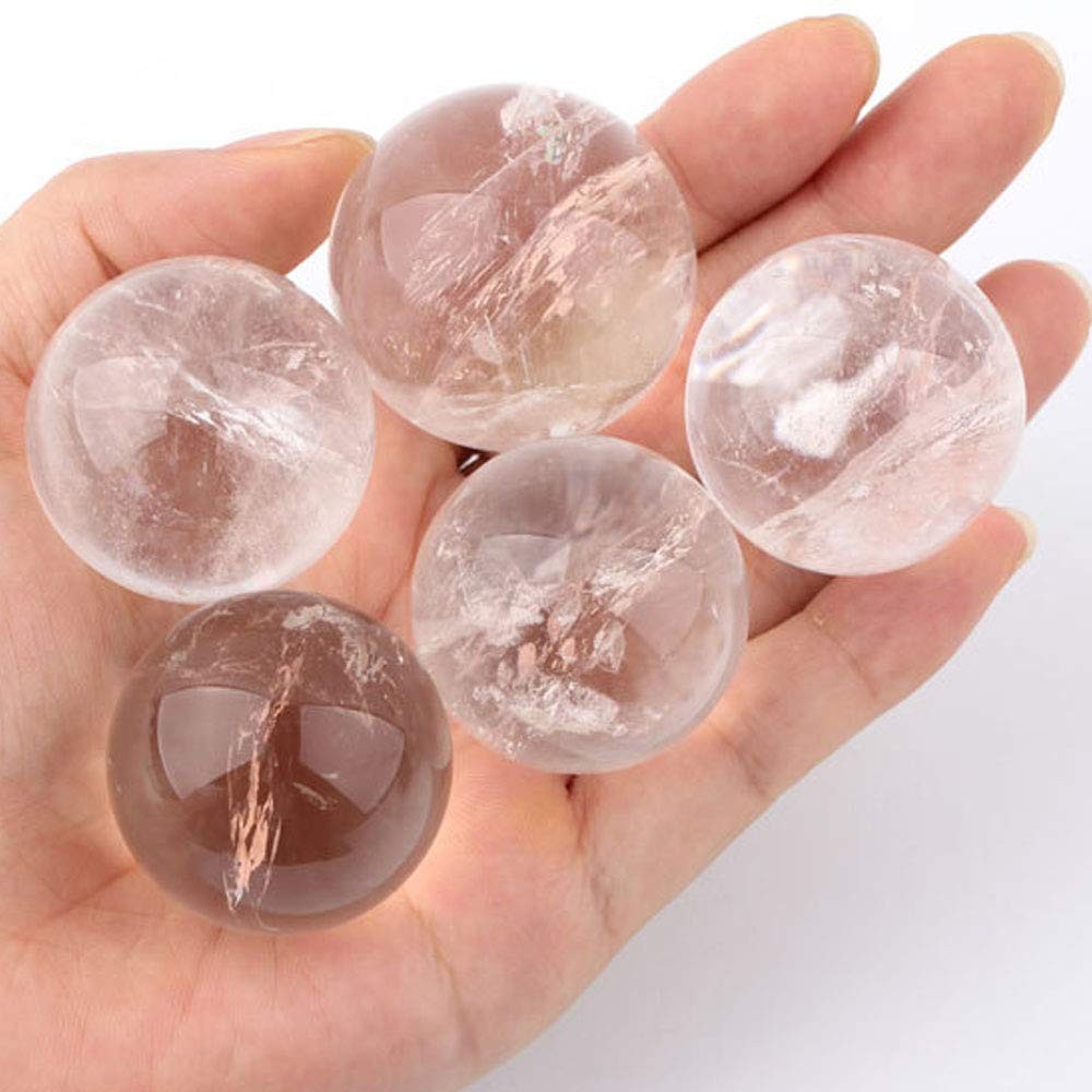 Wixine 1Pcs 35-40Mm Rare Clear Natural Rainbow Large Quartz Crystal Sphere Ball