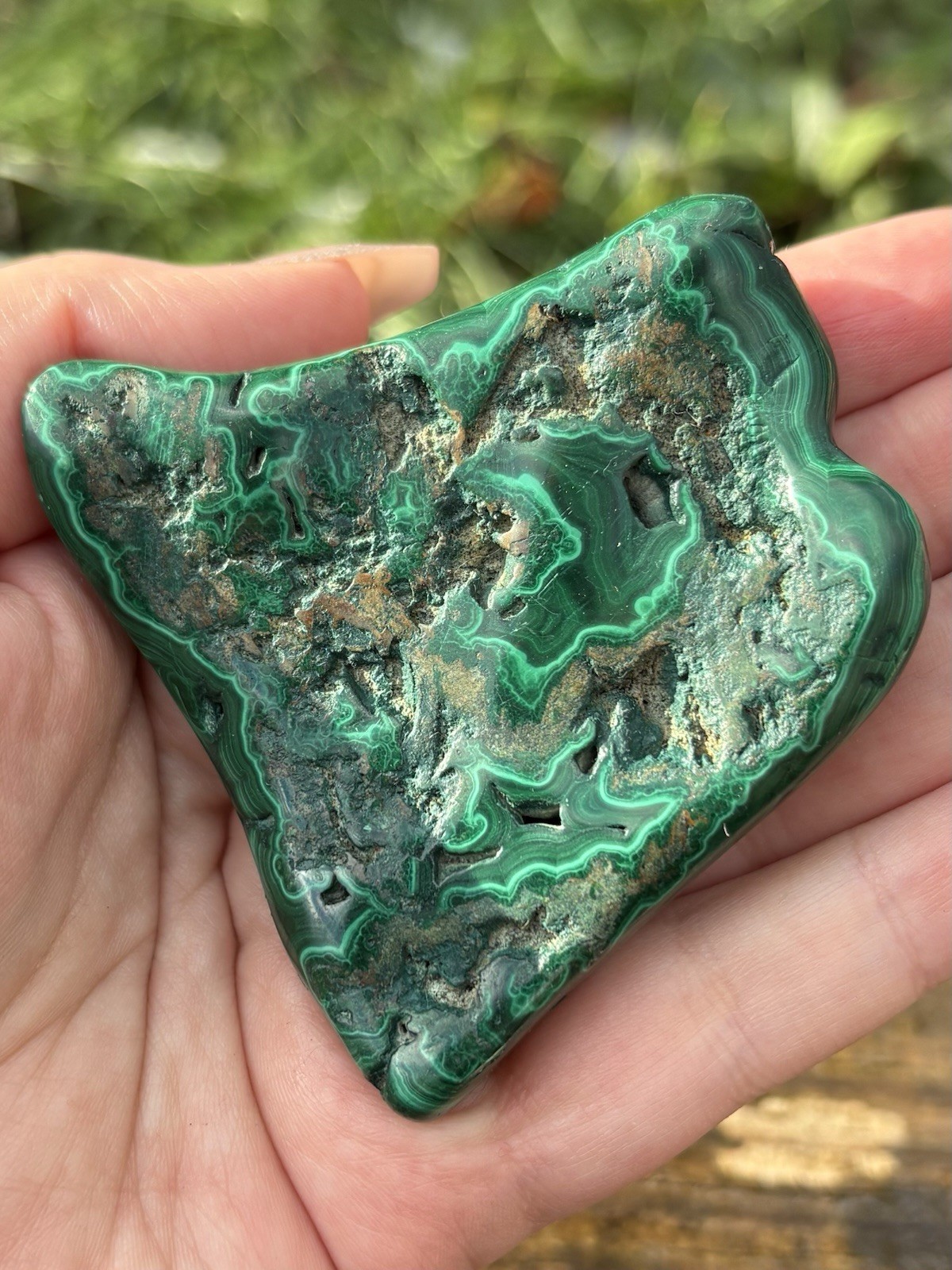 Polished Green Malachite Specimen- Natural 2.7” Banded Malachite Mineral Congo