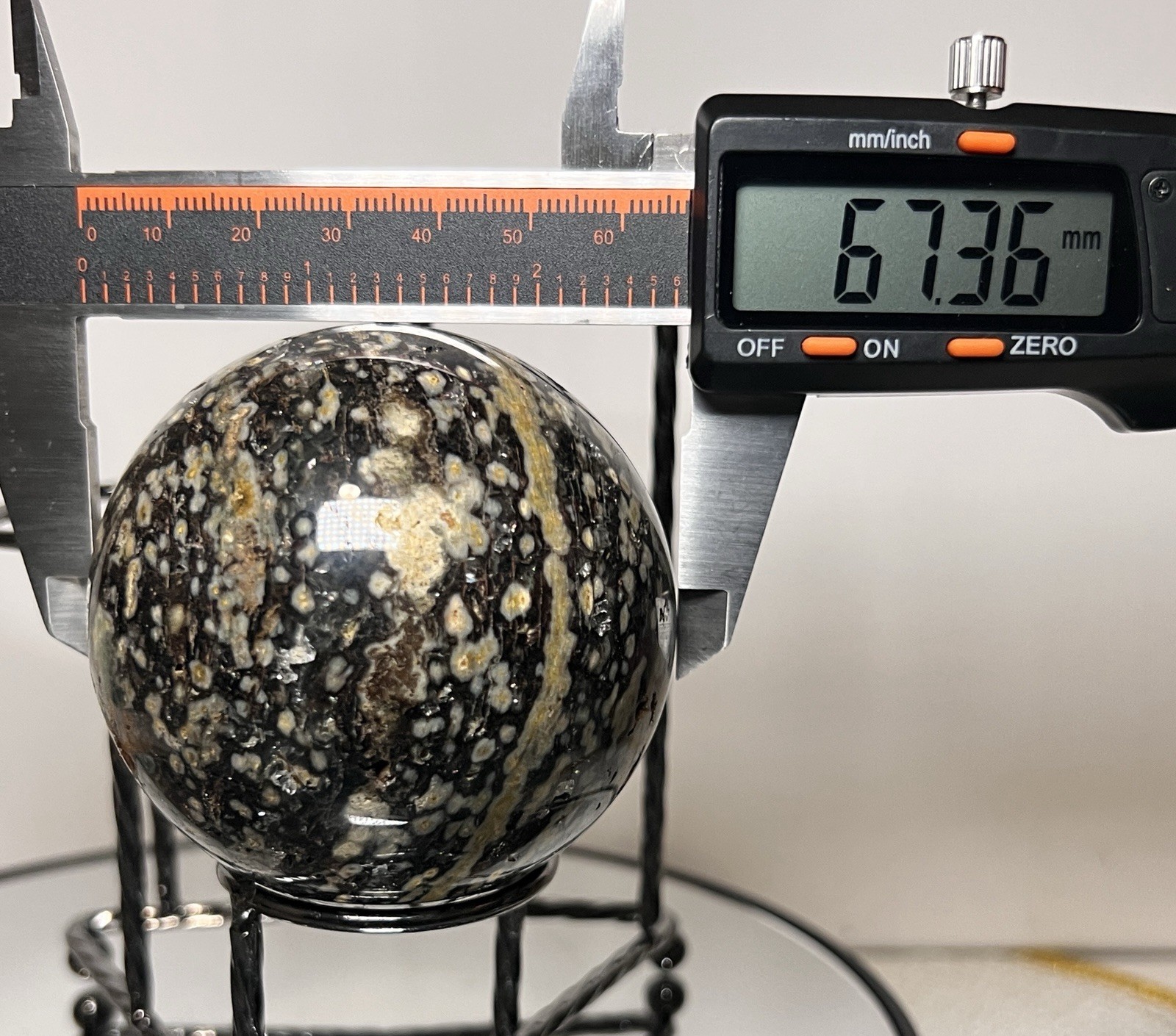 Ocean Jasper 3 Piece Sphere Set with Holder 63mm-67mm -See Pics for Measurements