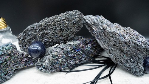 Raw Rainbow Silicon Carbide Specimen Crystal Spiritual Healing Meditation Stone