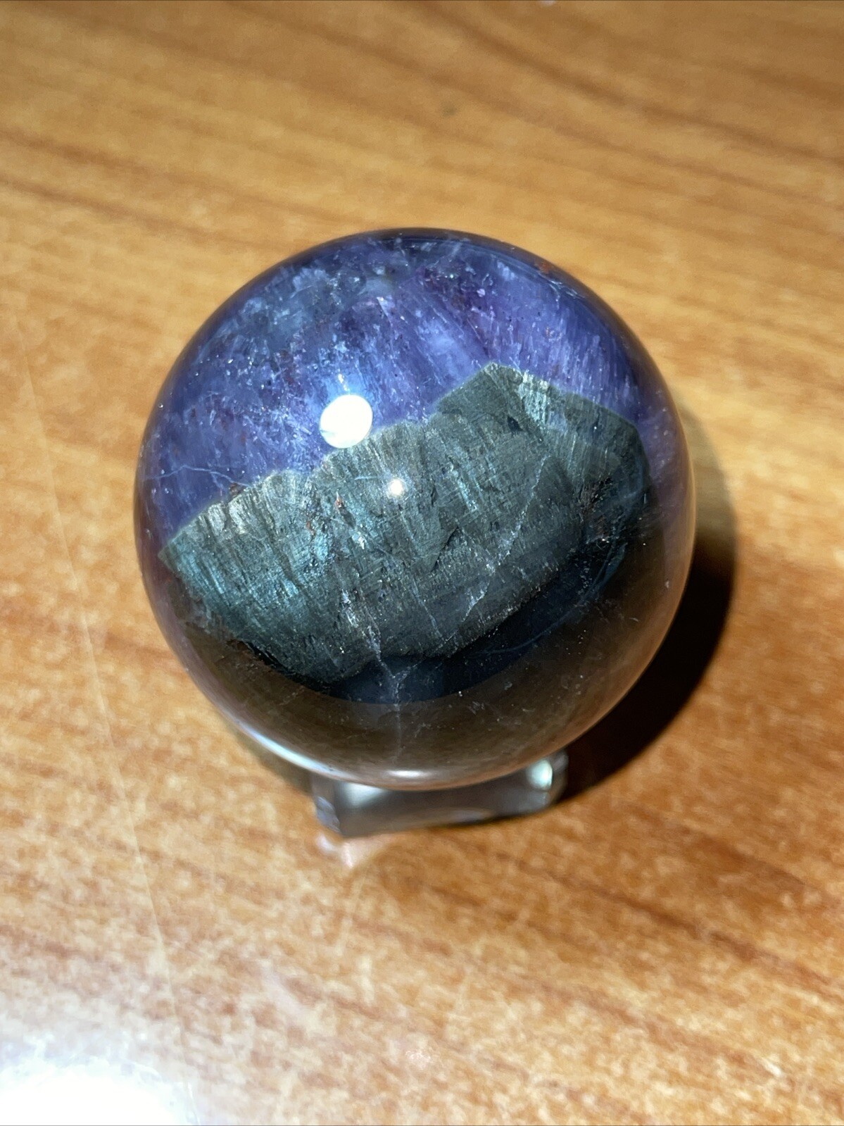 Auralite 23 Crystal Sphere Ball Orb With Excellent Flash 46.9mm 143g