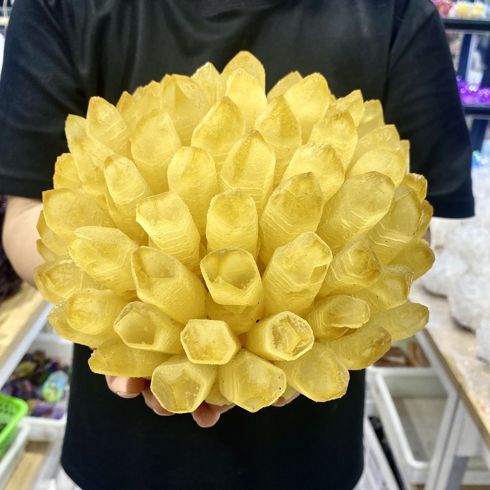 13.4LB Newly discovered yellow ghost quartz cluster mineral sample-