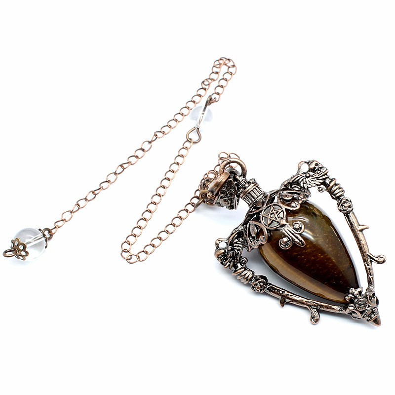 3-5PCS Natural stone crystal retro style bottle necklace tiger eye stone pendant