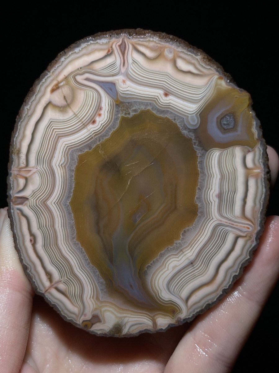 1Pair China Agate Hebei xuanhua natural Slices Crystal collectible 422g 142