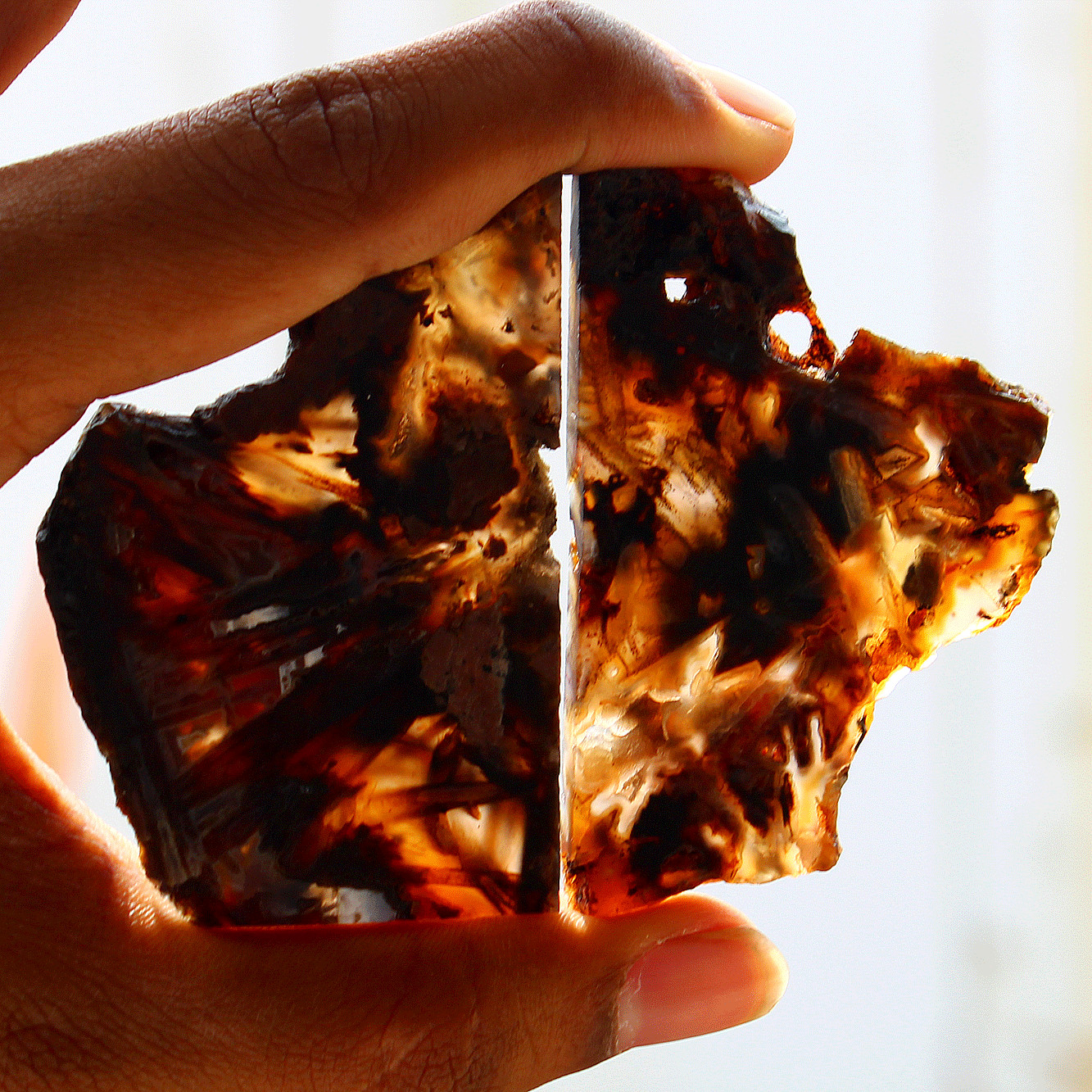 2 Pcs Natural Turkish Agate Stick Agate Raw Crystal Slice Druzy Mineral Specimen