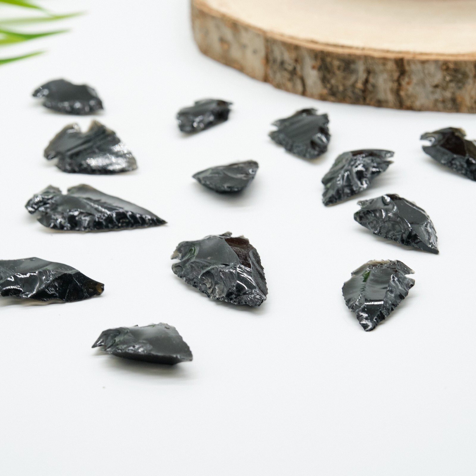 Black Obsidian Arrowhead Pendant Raw Point Carved Dragon Glass 3-5cm x 3 Pieces