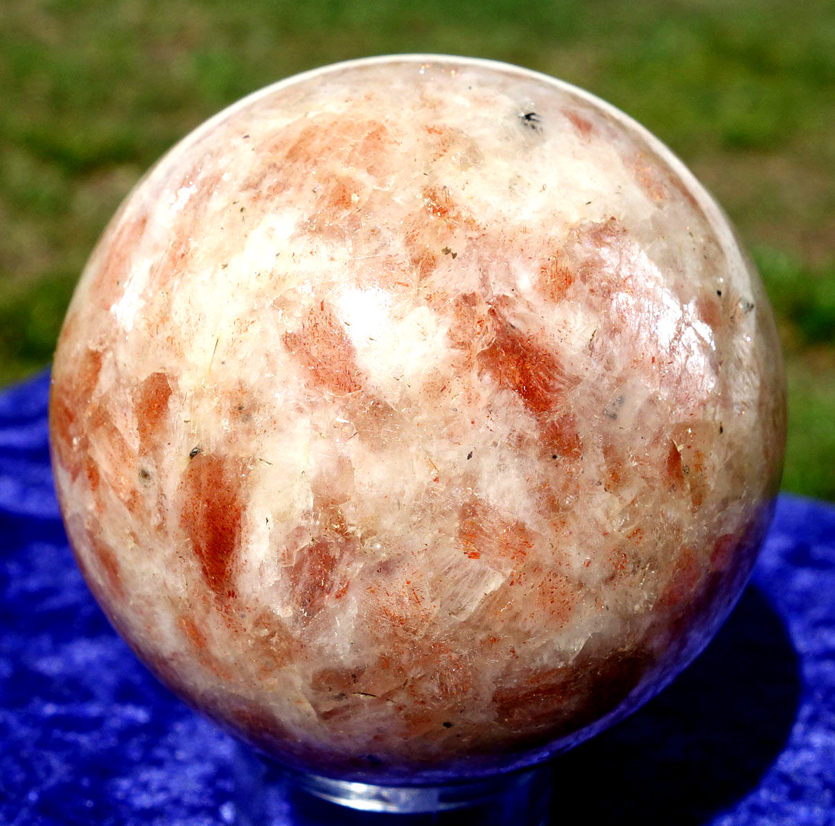Sweet SUNSTONE Crystal Sphere from India aka the Orange Sun Ball For Sale