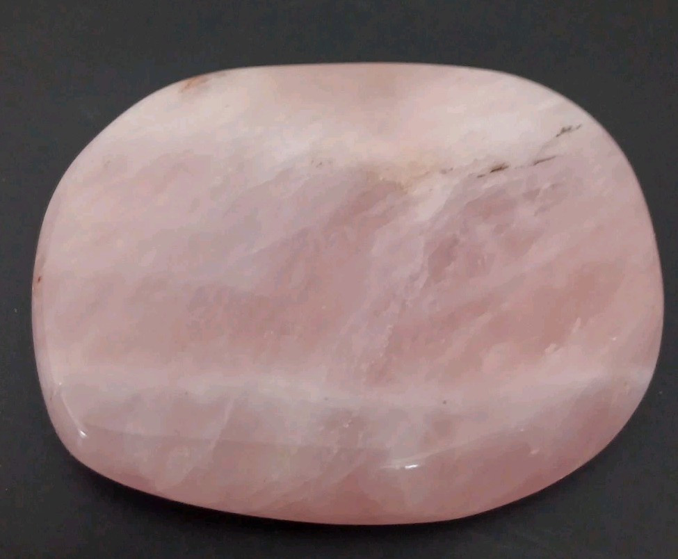 Rose Quartz Cabochon Shaped Polished White Stripe Display Or Cabochon