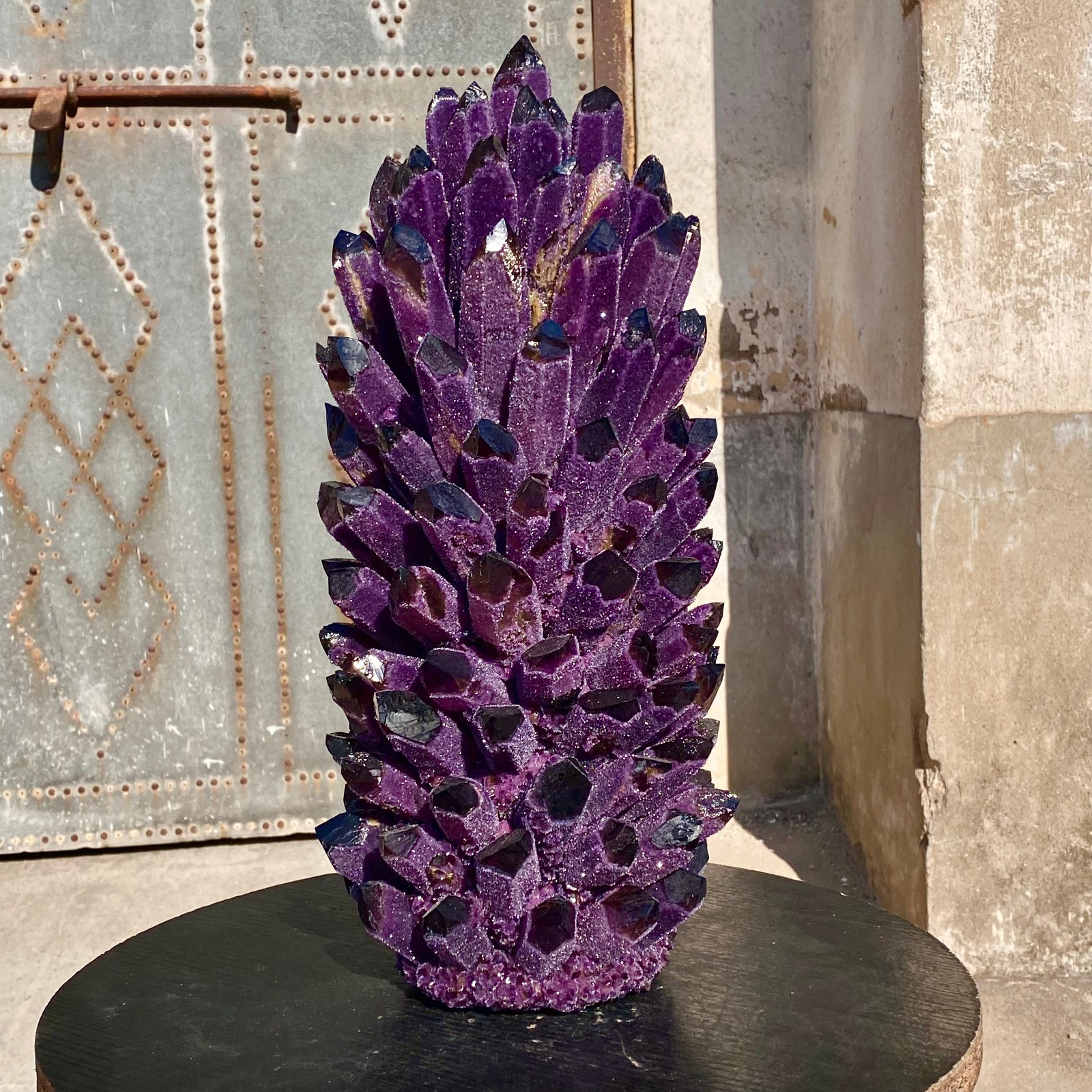 24.8LB New Find purple PhantomQuartz Crystal Cluster MineralSpecimen