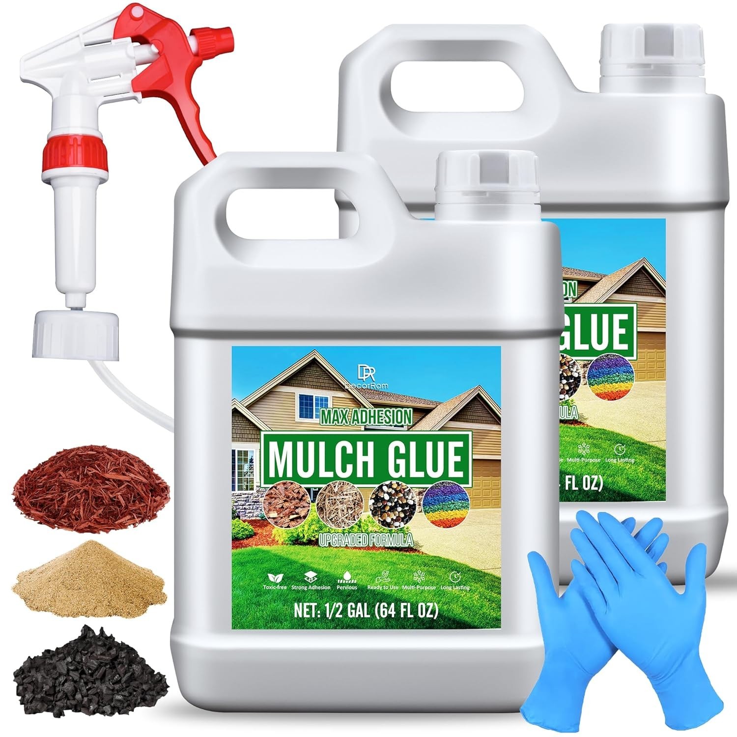 Mulch Glue – 1 Gallon Concentrate Gravel Glue, Strong Mulch Lock Landscape Ad…