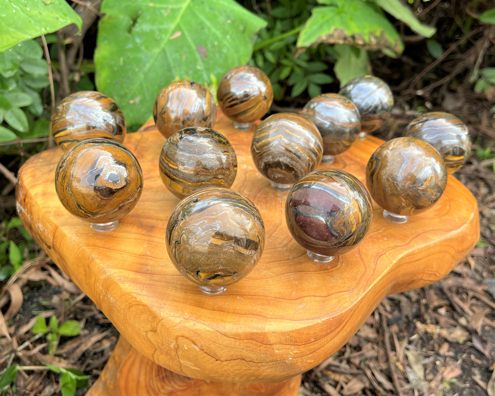 Gold Tiger Eye Crystal Sphere, LARGE 2″ Sphere + Stand (Gold Tiger Eye Sphere)