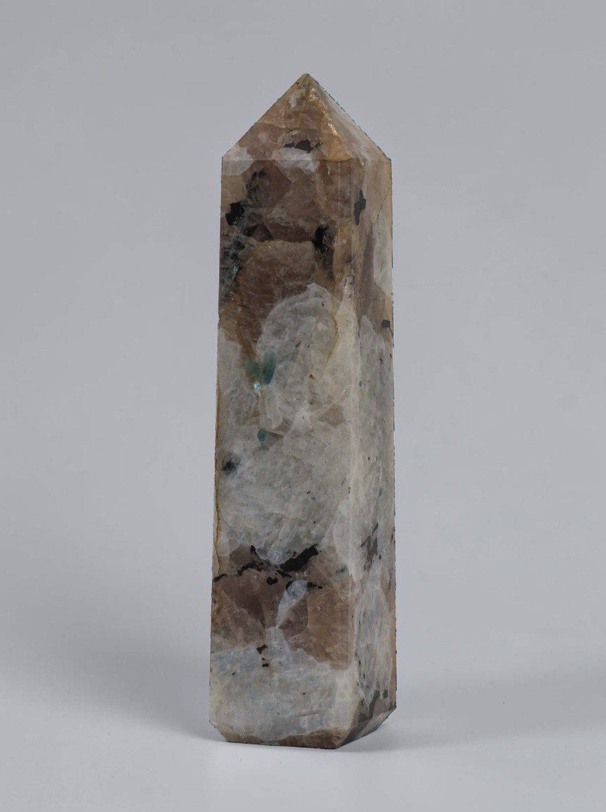 Rainbow Moonstone Crystal Tower 150MM Meditation Healing Obelisk