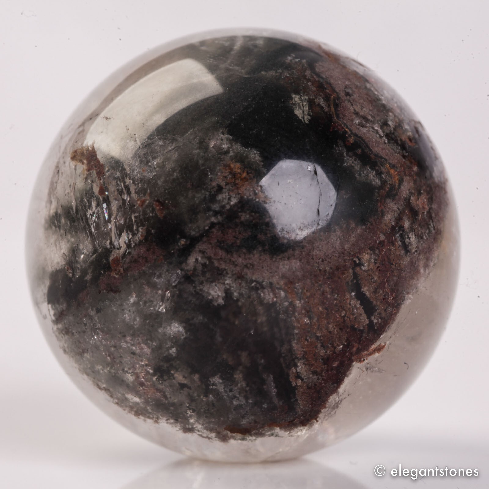 48g32mm Natural Garden/Phantom/Ghost/Lodolite Quartz Crystal Sphere Healing Ball