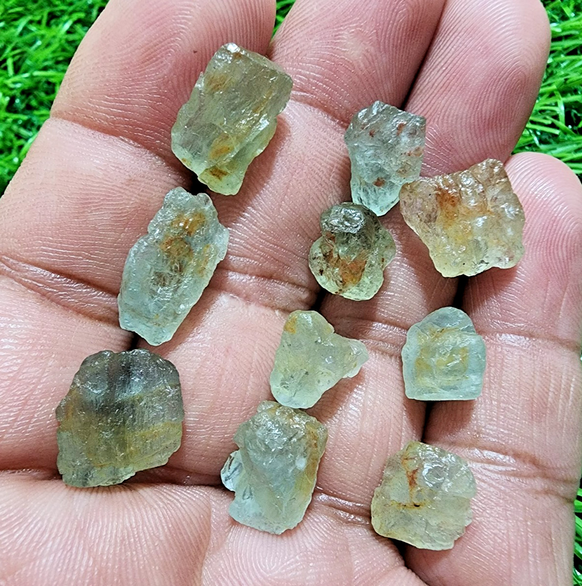 10 Pcs AAA+ Quality Aquamarine Gemstone Rough Lot 10-17mm Aquamarine Raw Stones