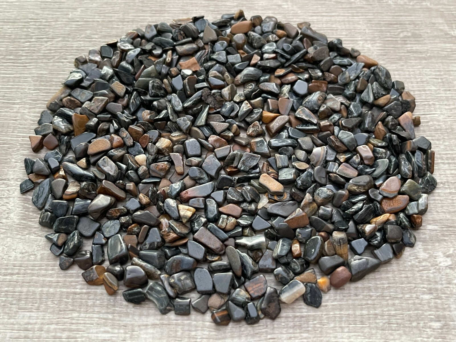 Grade A++ Blue Tiger Eye Semi Tumbled Gemstone Mini Chips 5-12 mm,Wholesale Bulk