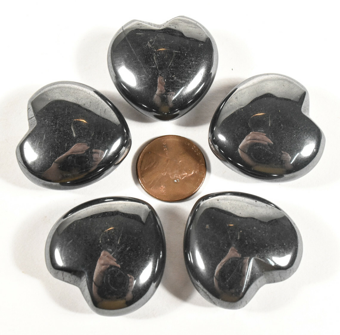 30mm Silverish Black Hematite Puffy Heart Sparkling Crystal Mineral China 1,2PCs