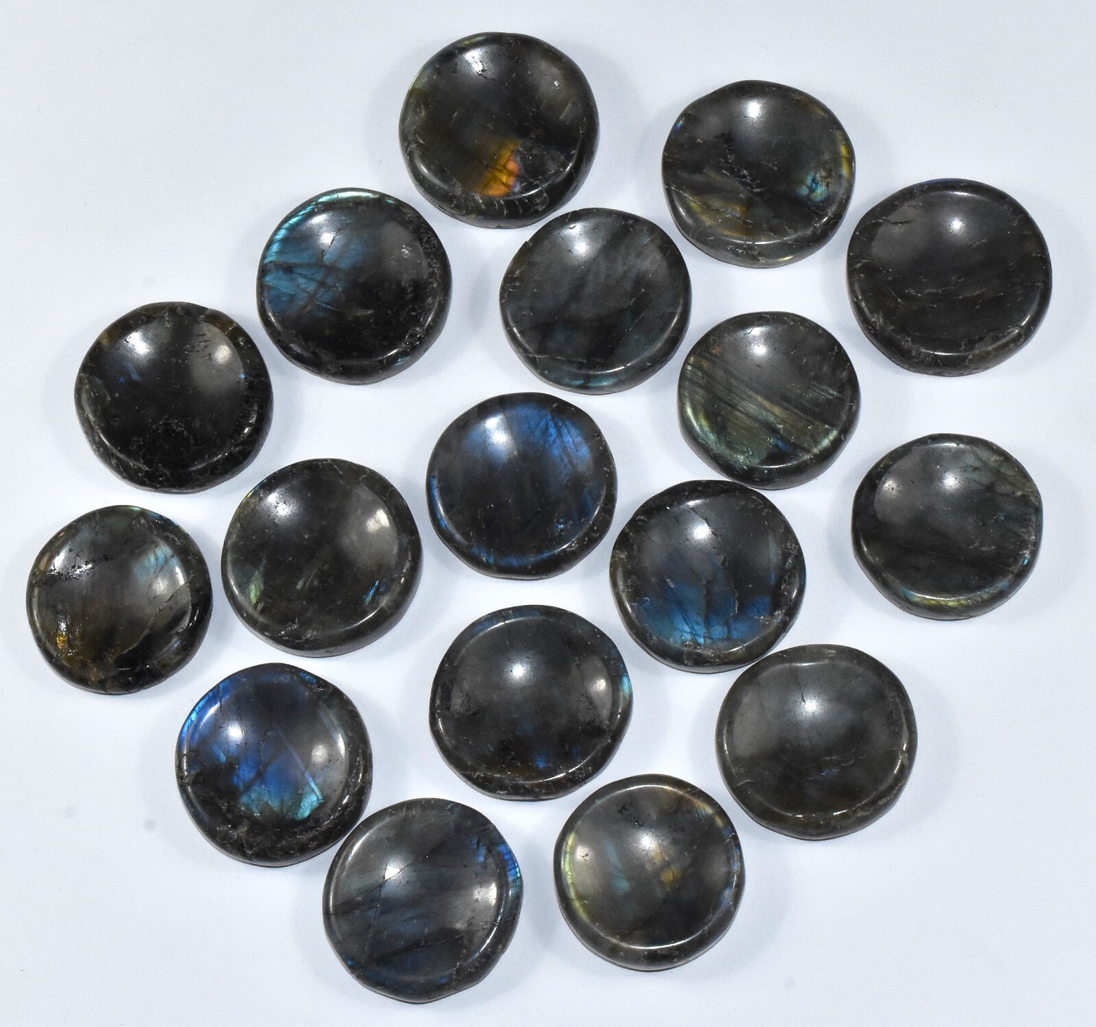35mm Sparkling Labradorite Mineral Stand for Sphere Egg – Madagascar 1, 2, 5PCs