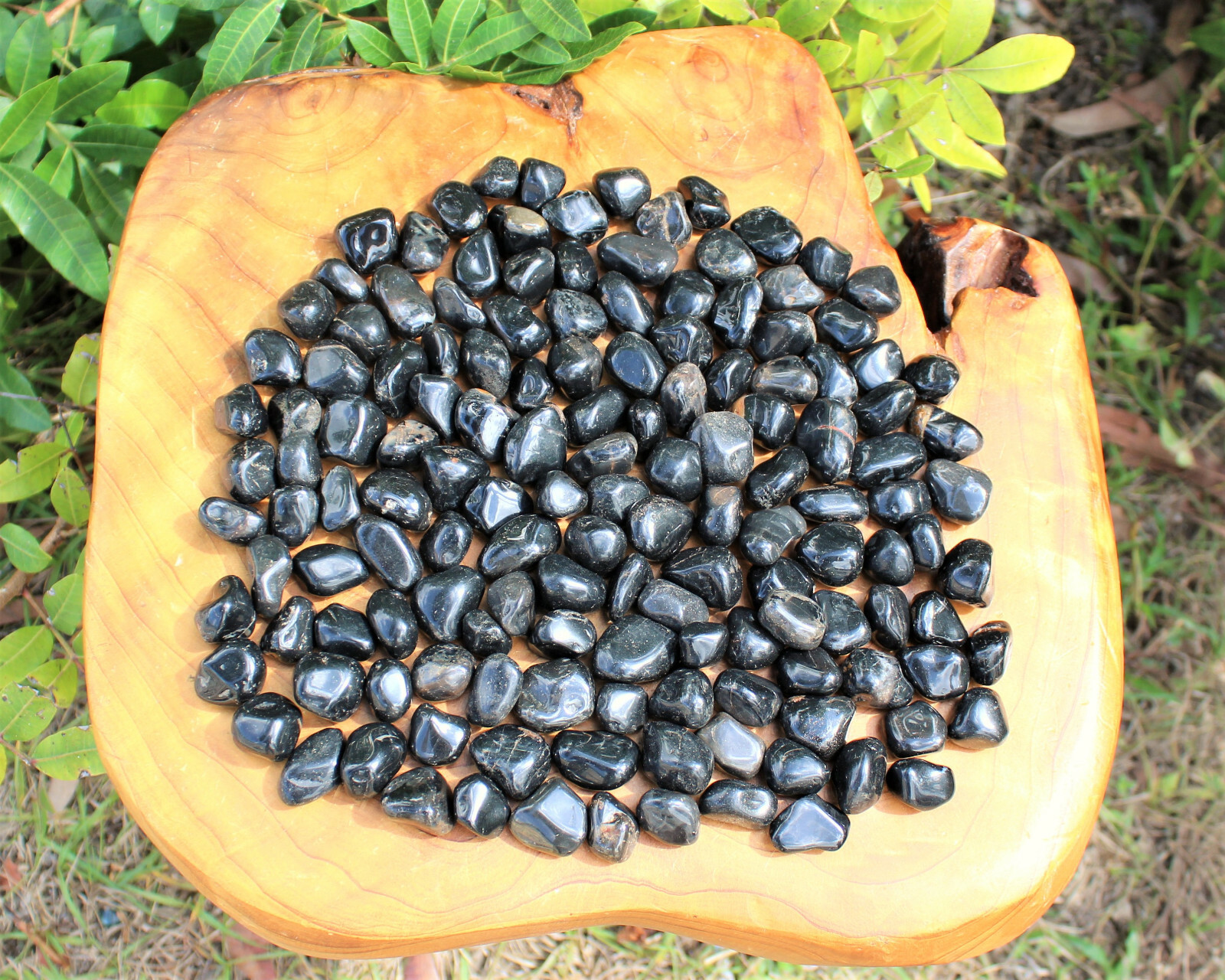 2 x Black Onyx Tumbled Stone Crystal Healing Tumble Gemstone Reiki Grounding