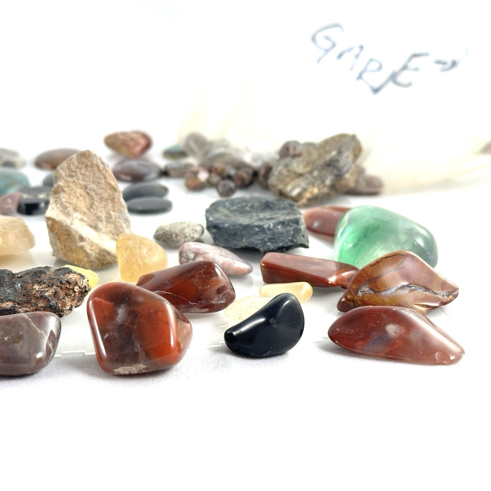 Mixed Lot Polished Rocks & Rough Gemstone Mix Red Garnet Crystal