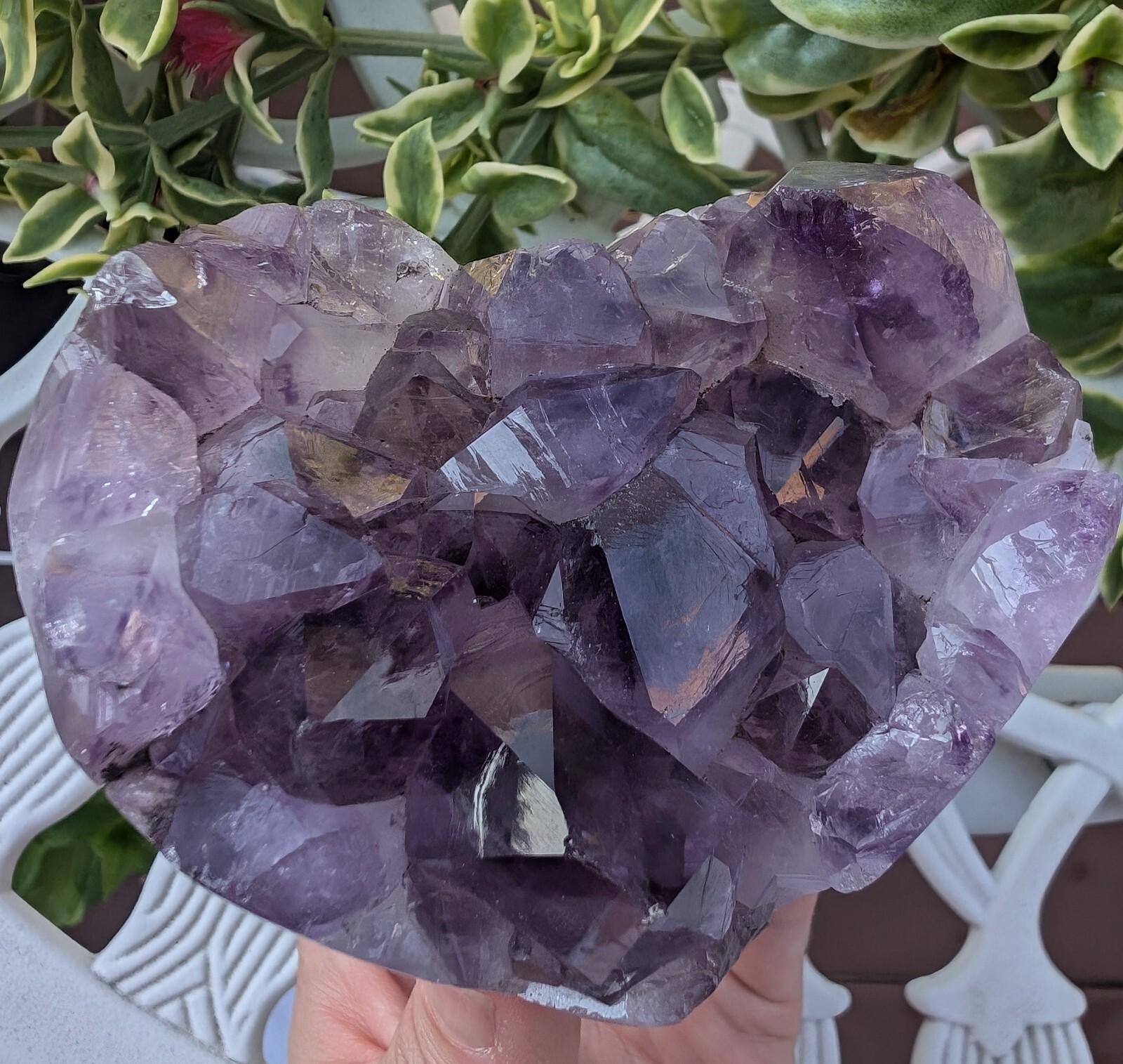 Amethyst Heart Geode Crystal Large Big Huge Gemstone Chakra Reiki