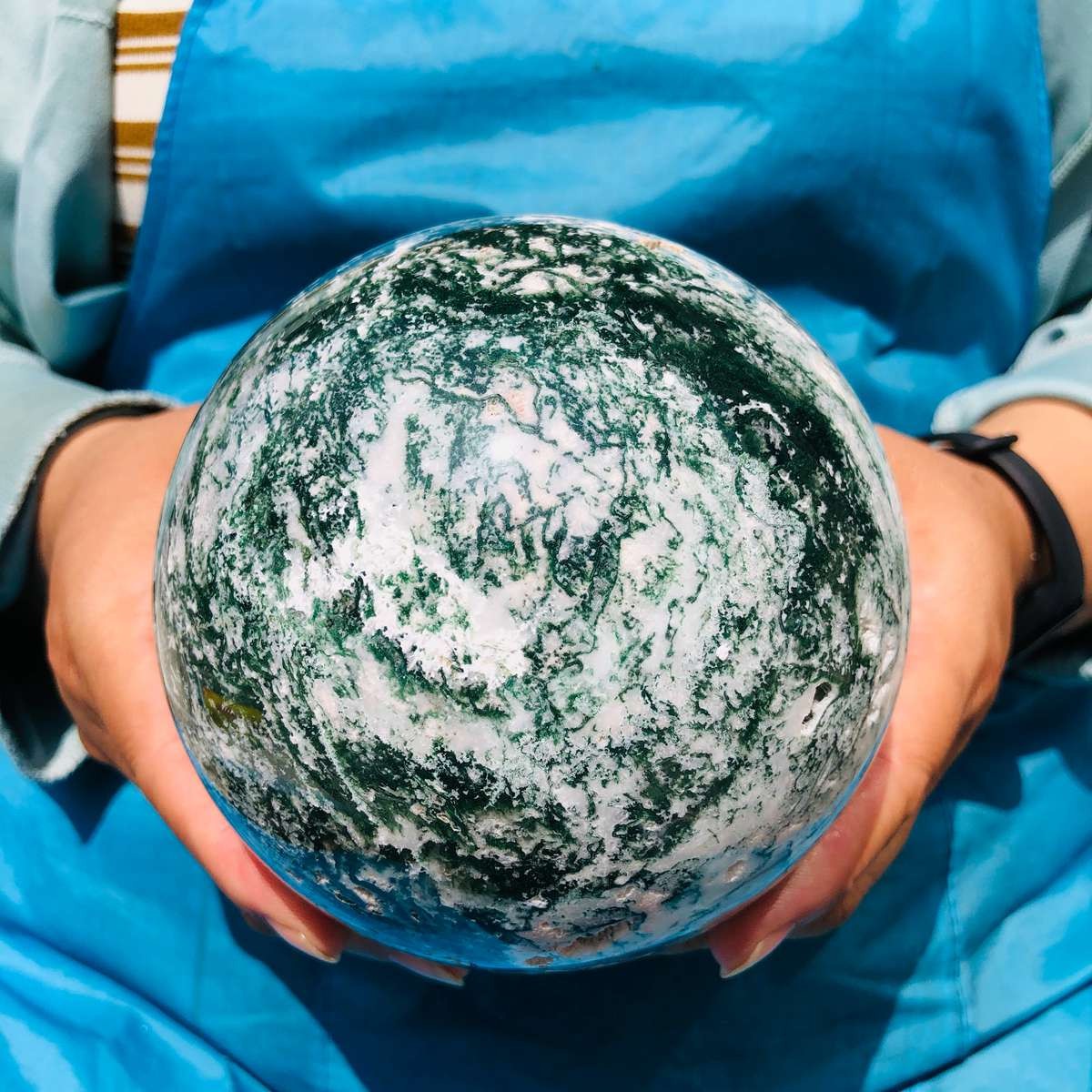 2 pieces 3730g Natural aquatic Agate Ball Quartz Crystal Sphere Healing 2082