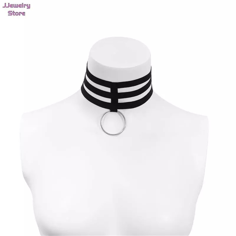 Women’s Fashion Jewelry Black Velvet Velvet Layered Choker Collar Necklace 1PC