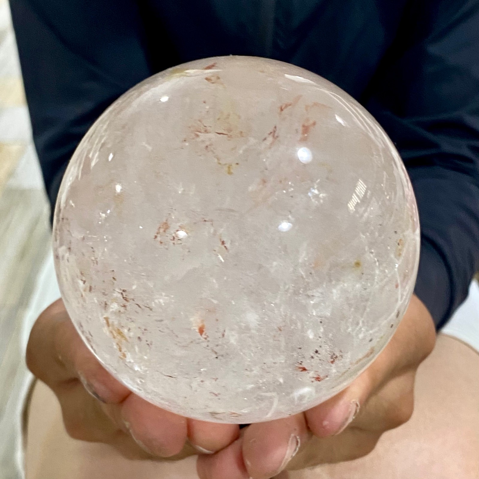2.42LB Natural clear quartz sphere quartz crystal ball reiki Energy healing